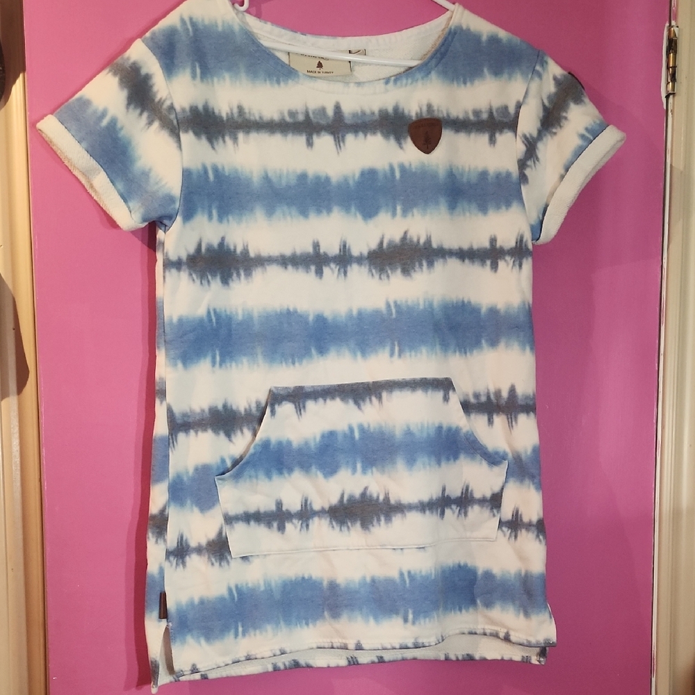 Wanakome Blue and White Kids Tie-Dye Tee